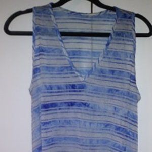 Sheer striped bathing suit cover